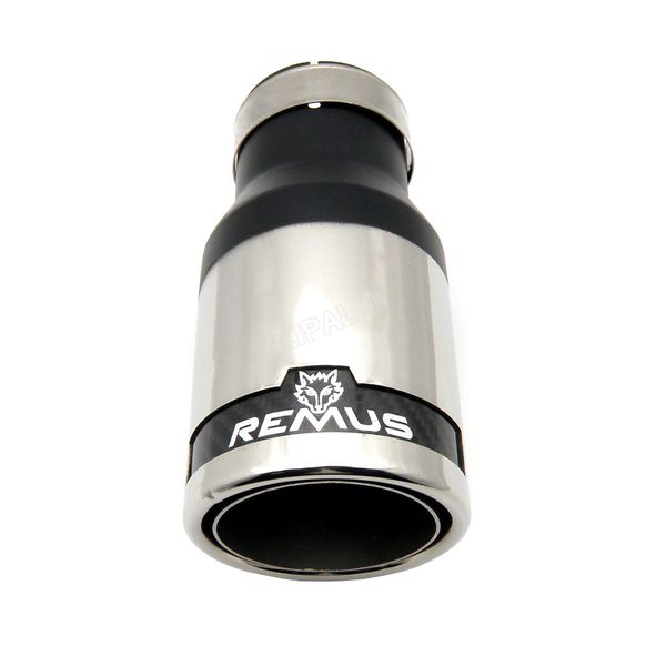 car universal remus-logo stainless steel exhaust muffler tip with sliver color end pipe for bmw benz audi vw golf parts